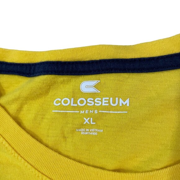 University Of Michigan Wolverines T-Shirt Colosseum Mens XL Yellow Short Sleeve - Picture 2 of 5
